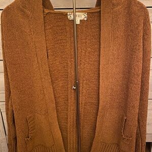 Pink Rose Warm Tan Knit Sweater